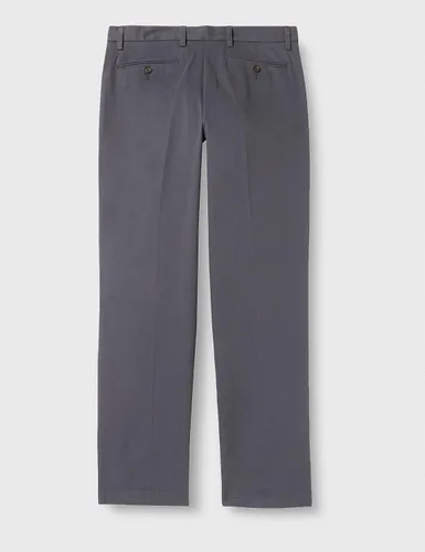 Vista 3 de Tienda Essentials Pantalón chino plisado para hombre con corte clásico, sin arrugas, sin pinzas, disponible en tallas grandes y altas