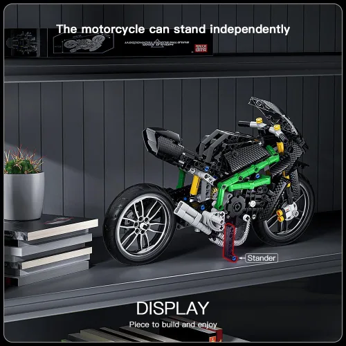 Vista 6 de Conjuntos de construcción de kits de modelo de motocicleta Mould King, kit de construcción de modelo de bicicleta 23002, juguetes de construcción