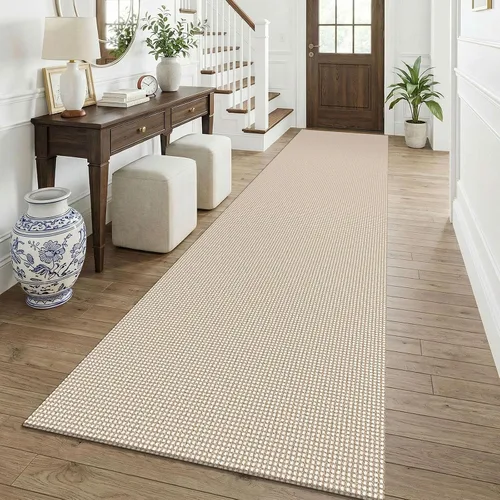 Vista 270 de KOZYFLY - Tapete para puerta de interior, lavable, pequeña, antideslizante, con respaldo de goma, felpudo de algodón para el hogar, color negro