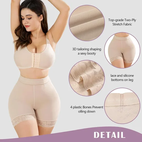 Vista 3 de KELLYLEE Pantalones cortos de ropa interior con control de abdomen para mujer, de cintura alta, moldeadores de glúteos, pantalones cortos