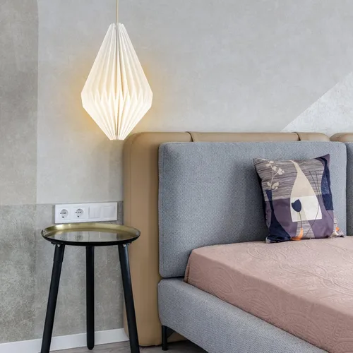 Vista 5 de Beaupretty Lámpara de papel para lámpara colgante, lámpara de origami, lámpara colgante, plisado, pantalla decorativa, farol, cubiertas