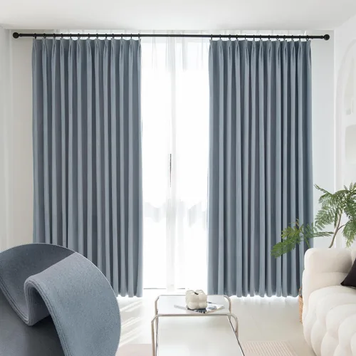 Vista 9 de MUMFAS Panel de Cortina con Pliegues Pellizcos de Terciopelo Sólido con Aislamiento Térmico 95% Opaca para Puerta de Patio para Barra Transversal