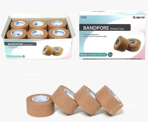 Vista 3 de BANDPORE Rollo de cinta de papel médico Micropore - 1" X 10yds (12 rollos por caja)
