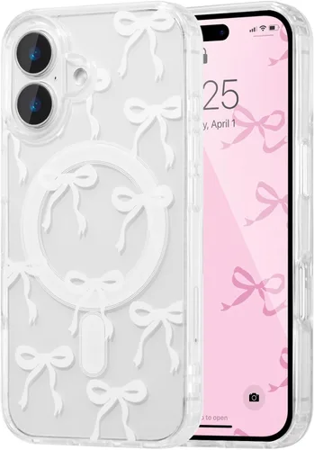 Vista 96 de UEEBAI - Funda magnética para iPhone 11, diseño de lazo, compatible con MagSafe, funda transparente delgada inalámbrica, antiamarilleo, a prueba