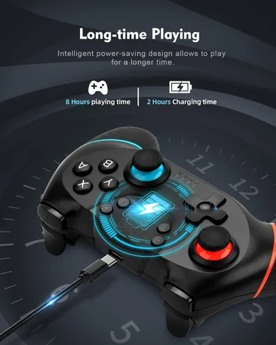 Vista 5 de Controlador de interruptor, controlador profesional para SwitchSwitch LiteSwitch OLED, control remoto NENOTOH Switch Gamepad Joystick, turbo