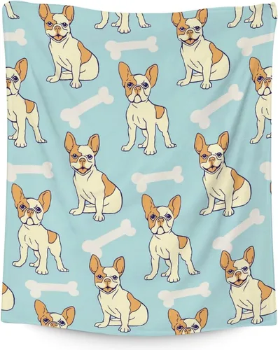 Vista 12 de Manta personalizada de bulldog francés con texto y nombre, 30 x 40 pulgadas, manta de franela suave, cálida, ligera y acogedora, regalo para amantes