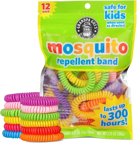 Vista 10 de Grandpa Gus's Pulseras repelentes de mosquitos, bandas repelentes de insectos para niños y adultos, sin DEET, aceites esenciales a base de plantas