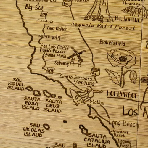 Vista 6 de Totally Bamboo California State Puzzle - Juego de posavasos de bambú de 4 piezas con estuche