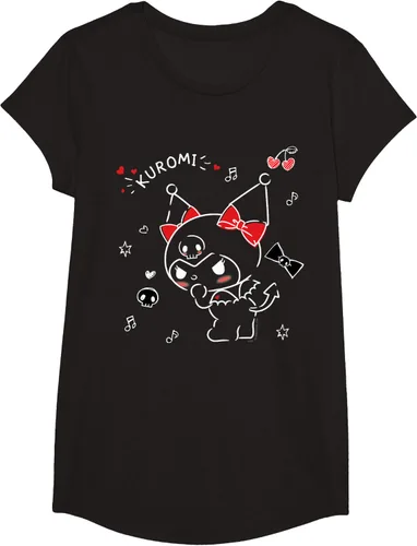 Vista 4 de Kuromi Camiseta Mischievous Tee Shirt Negro