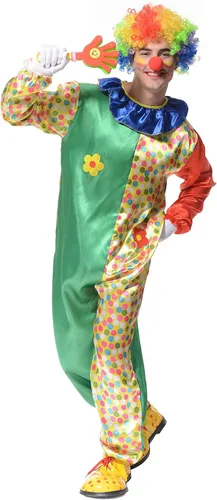 Vista 3 de PGOND Disfraz de payaso divertido para hombre, traje de payaso para fiesta temática