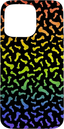 Vista 31 de Funda negra con diseño de pene o polla arcoíris para iPhone 17