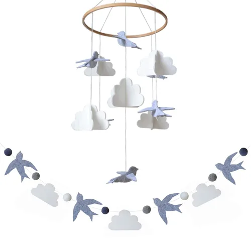 Vista 13 de Móvil para cuna de bebé – Móvil colgante de madera para cuna, decoración de guardería para niños y niñas, regalo perfecto para ducha