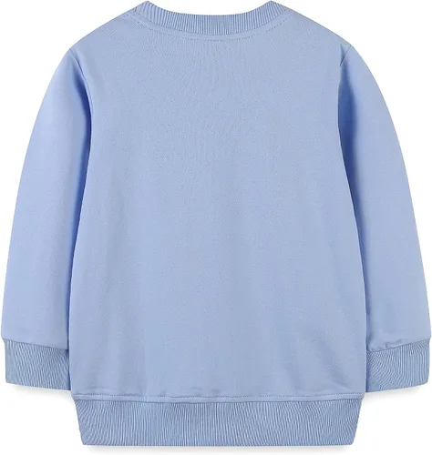 Vista 2 de HILEELANG Sudaderas de algodón para niña, estilo casual, cuello redondo, manga larga, suéter