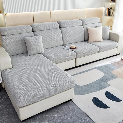 Vista 6 de Fundas elásticas para asiento de sofá, en forma de L, fundas de sofá seccionales, fundas de cojín lavables para sofá