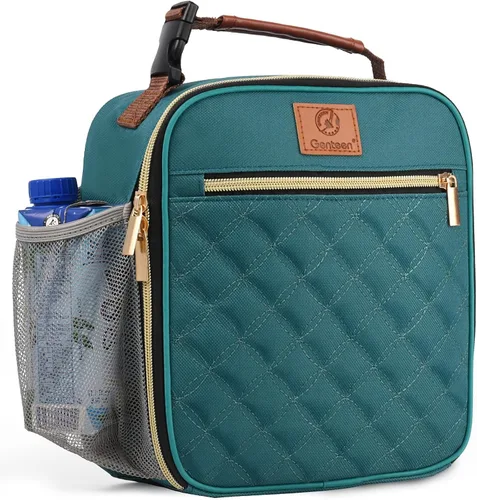 Vista 9 de Genteen Lonchera Bolsa de almuerzo reutilizable para hombres, mujeres, niños y adultos, bolsa de almuerzo aislada impermeable, lonchera enfriadora