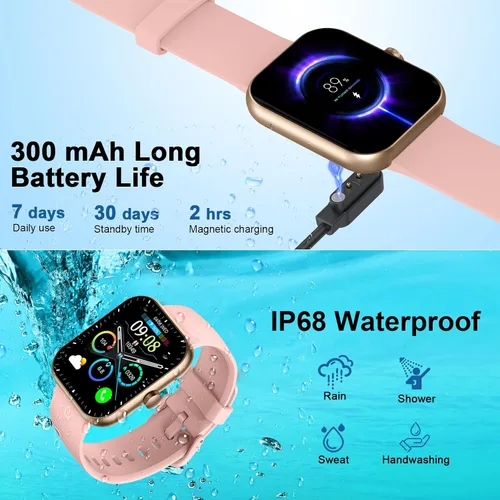 Vista 7 de Reloj inteligente (respuesta/hacer llamada), reloj inteligente de 1.96 pulgadas para hombres y mujeres, nuevo reloj de fitness 2025 con más de 110