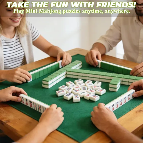 Vista 6 de JMIATRY 0.9IN Mini chino Mahjong azulejos conjunto,144 azulejos viaje