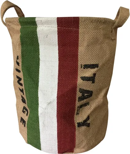 Vista 10 de NewFerU Cesta de almacenamiento tejida de arpillera, plegable, vintage, redonda de yute para alimentos, juguetes, organizador con asas, pequeño