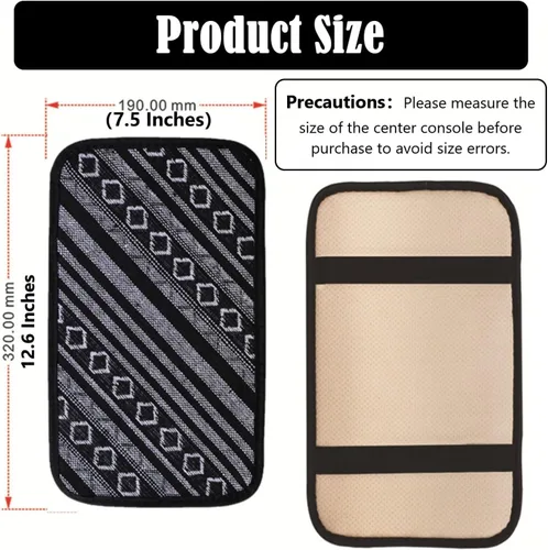 Vista 3 de Funda para consola central de automóvil, funda protectora universal para reposabrazos, estilo étnico, accesorios interiores para decoración