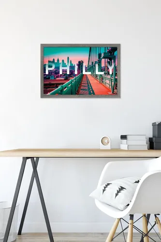 Vista 6 de Trends International Philly - Skyline Wall Poster, 14.725" x 22.375", Barnwood Framed Version
