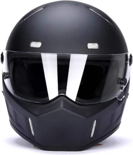 Vista 13 de CRG - Casco de motocross de cara completa para motocicleta de calle, de fibra de vidrio, certificado por DOT, casco de tamaño extra grande Negro