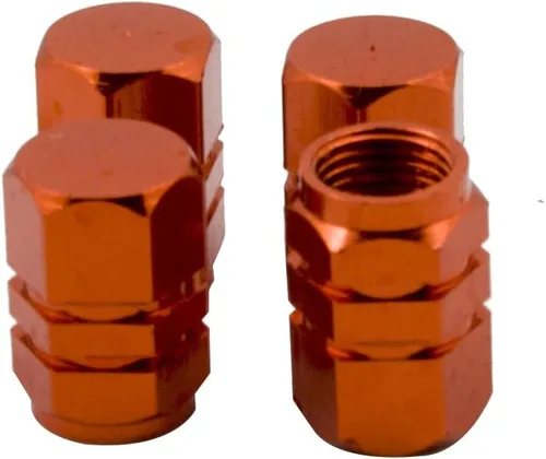 Vista 2 de Mavota 4 tapas de vástago de válvula de neumático de cromo de aluminio pulido estilo (dorado)