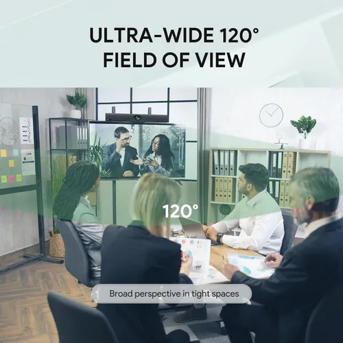 Vista 10 de Sistema de cámara de sala de conferencias Yealink UVC40 E2 4K 8 Mic para salas Huddle PC/Mac/laptop Compatible, Ultra HD 4K, 120 Degree Wide-Angle