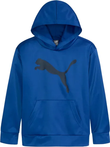 Vista 5 de PUMA Sudadera con capucha con logotipo para niños, sudadera de forro polar, bolsillo frontal grande Negro - Hot Wheels