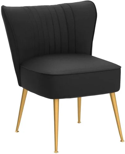 Vista 5 de Container Furniture Direct Silla moderna de terciopelo para sala de estar, dormitorio o entrada, diseño elegante y cómodo sin brazos con patas