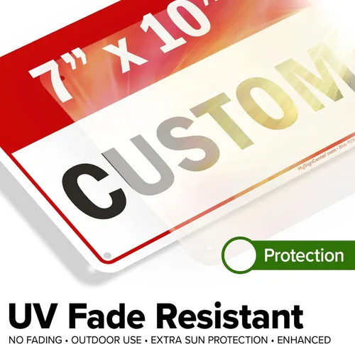 Vista 5 de Cartel personalizado, cartel personalizado para negocios, uso en interiores/exteriores. 7x10 pulgadas, aluminio 0.040 libre de óxido, resistente a