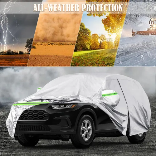 Vista 5 de Funda impermeable para automóvil SUV ajuste personalizado para Honda HR-V 2022-2024, 6 capas para todo tipo de clima, con puerta con cremallera