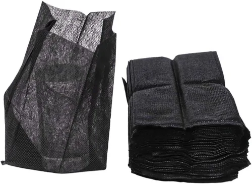 Vista 2 de Paquete de 100 bolsas de cultivo de tela no tejida, macetas biodegradables con agujeros de drenaje para flores, verduras, hierbas (7.9 x 7.9 in)