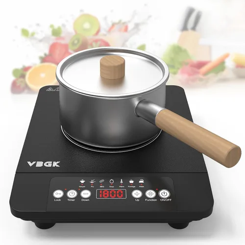 Vista 11 de VBGK Placa de cocina eléctrica, estufa de 110 V 3600 W, encimera de 22 pulgadas con 9 niveles de potencia, control táctil LED, protección contra