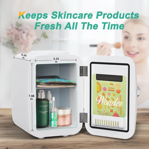 Vista 4 de CROWNFUL Mini refrigerador y calentador de 4 litros (blanco) y báscula de cocina de alimentos recargable de 33 libras