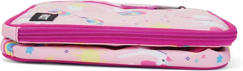 Vista 4 de PackIt Lonchera clásica congelable, color rosa cielo unicornio, fabricada con tecnología EcoFreeze, plegable, reutilizable, cierre de cremallera