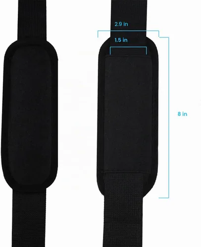 Vista 4 de Correa de hombro universal de repuesto para laptop, cinturón cómodo ajustable duradero de 55 pulgadas con ganchos de metal para maletín, bolsa