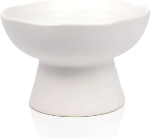 Vista 11 de Cuenco elevado de cerámica extra ancho de 6.1 pulgadas para comida de gato, comedero elevado poco profundo para mascotas para alimentación, cuencos