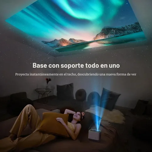 Vista 9 de 【Enfoque automático/Keystone】Proyector 4K con WiFi y Bluetooth, proyector de película giratorio de 360°, proyector portátil con 200 ANSI, proyector
