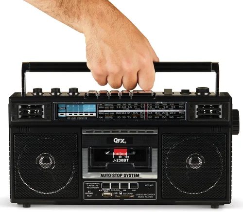 Vista 7 de Casete Bluetooth USB/SD CARD/AM/FM/SW1-2 Radio Boom Box W/Grabación y MIC