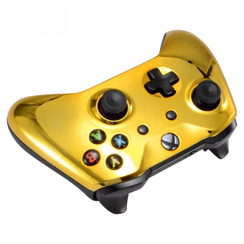 Vista 6 de eXtremeRate Chrome Gold Front Housing Shell Faceplate for Xbox One S & Xbox One X Controller - Controller NOT Included