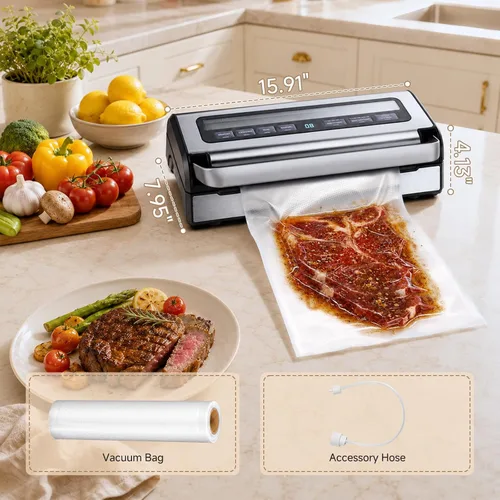 Vista 12 de AAOBOSI Sellador al vacío de 95 kPa para carnes, líquidos, Sous Vide