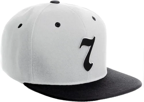 Vista 1124 de Daxton Gorra clásica con visera de billete plano con letras del alfabeto inglés antiguo de la A a la Z