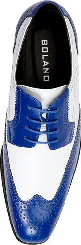 Vista 3 de Bolano Elwyn, Zapatos de vestir para hombre - Oxford y Wingtip - Espectador de dos tonos, con cordones, zapatos formales Brogue