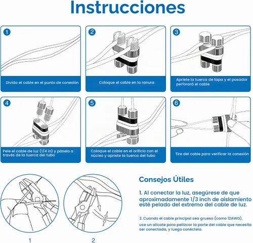 Vista 4 de SUNVIE Fastlock2 - Conector de cable de bajo voltaje para iluminación de paisaje, impermeable, conector de bajo voltaje, conectores de cable