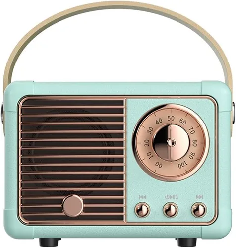 Vista 8 de Altavoz Bluetooth retro, altavoz Bluetooth inalámbrico, lindo estilo antiguo para cocina, dormitorio, oficina, fiesta, al aire libre, altavoz