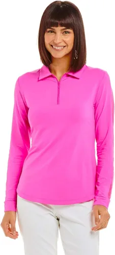 Vista 5 de IBKUL - Polo de manga larga para mujer con protección solar UPF 50 panel exterior de malla 86000 sandía