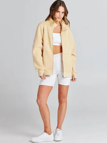 Vista 6 de Caracilia Sudaderas de gran tamaño para mujer, de manga larga, con cremallera, a la moda, a la moda, chamarras, ropa cómoda