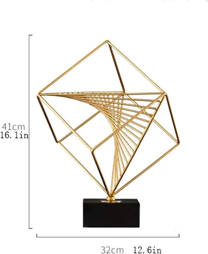 Vista 2 de Chinese feng Shui Statue Sculpture Golden Hollow Square Piano Ornaments Made of Alloy Material，Decor Ornaments for Home Bathroom Room Bedroom