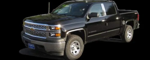 Vista 2 de QAA Es compatible con Chevrolet Silverado 2014-2015 4 piezas moldeadas de acero inoxidable para rueda, moldura de guardabarros WZ54181