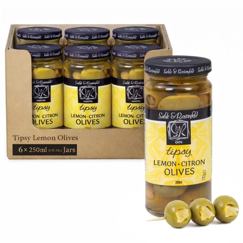 Vista 8 de Sable & Rosenfeld Gin - Aceitunas de limón espumoso rellenas, frascos de vidrio de 5 onzas (paquete de 1)
